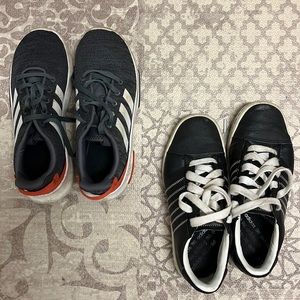 2 pairs of Adidas’s boys sneakers size 3.